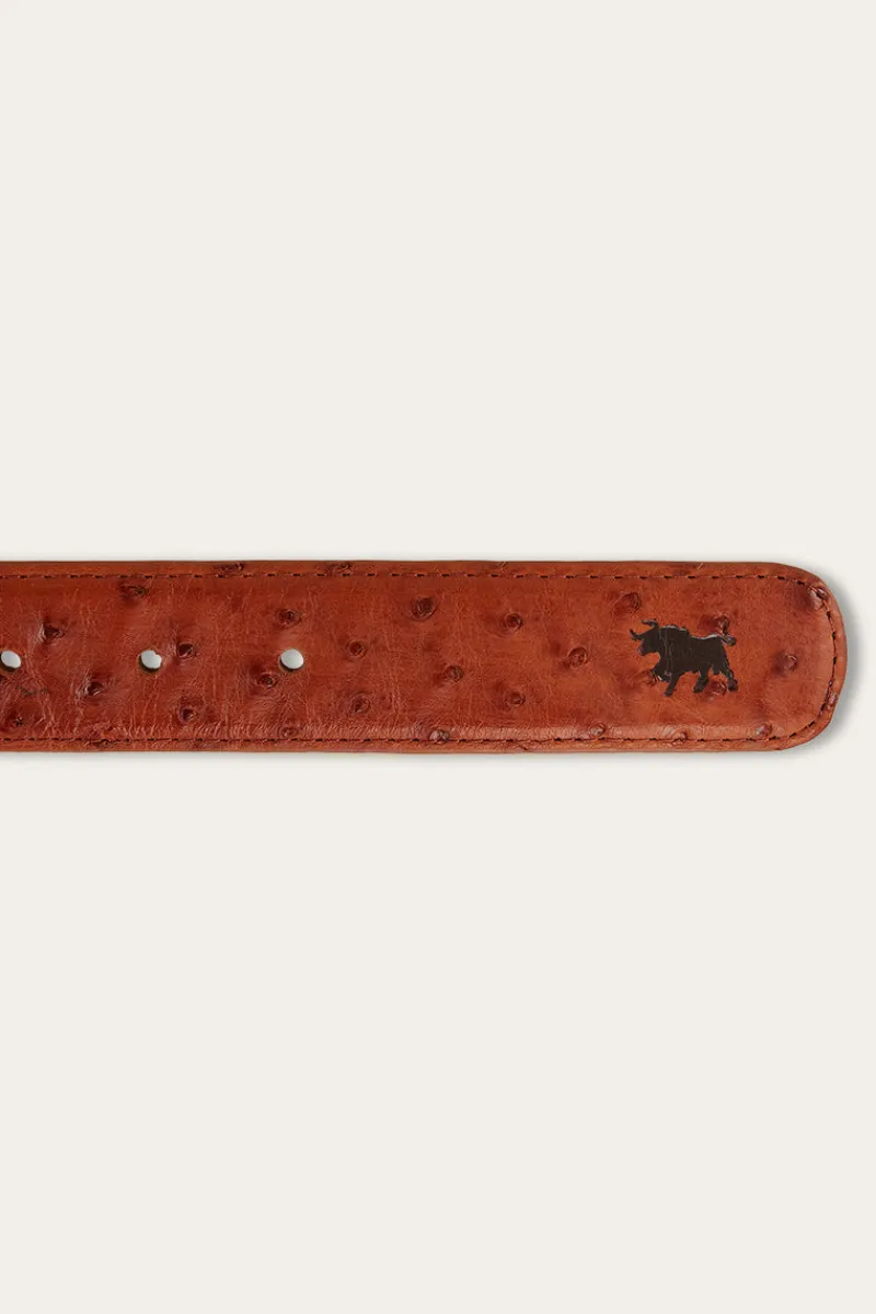 Discount Ringers Western Telford Belt - Chestnut Ostrich