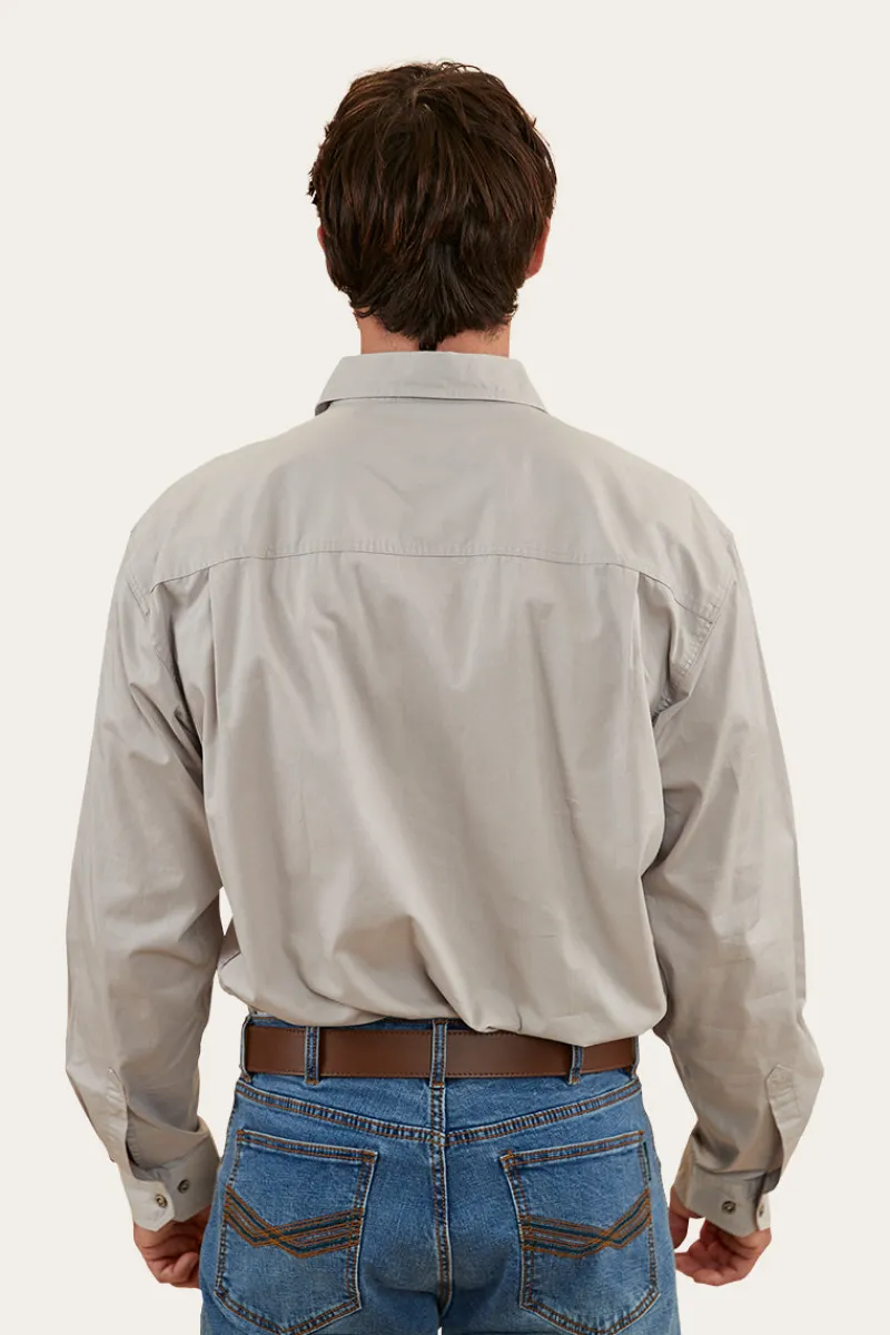 Clearance Ringers Western Tempest Mens Half Button Work Shirt - Beige