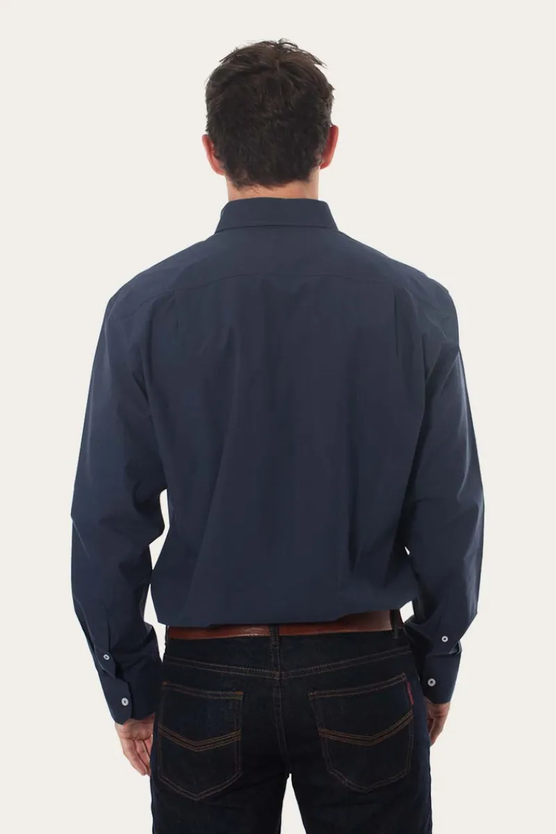 Outlet Ringers Western Territory Mens Check Dress Shirt - Navy/Steele