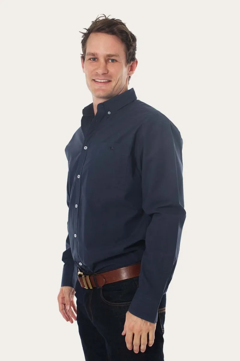 Outlet Ringers Western Territory Mens Check Dress Shirt - Navy/Steele