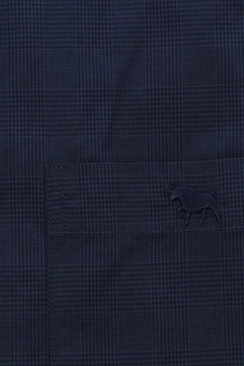 Outlet Ringers Western Territory Mens Check Dress Shirt - Navy/Steele