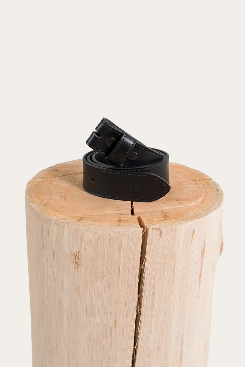 Discount Ringers Western Tibbs Leather Belt Strap - Black