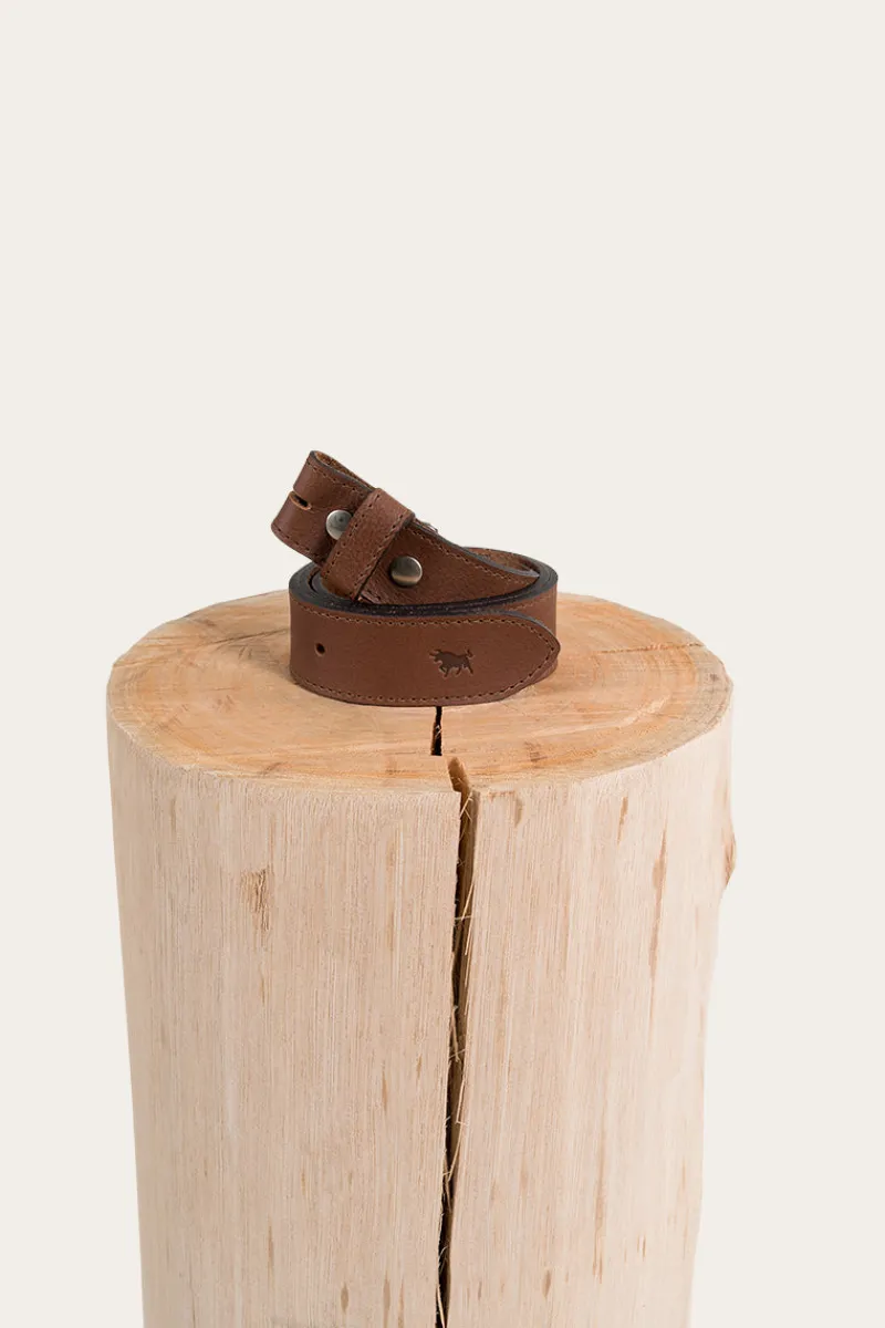 Discount Ringers Western Tibbs Leather Belt Strap - Walnut