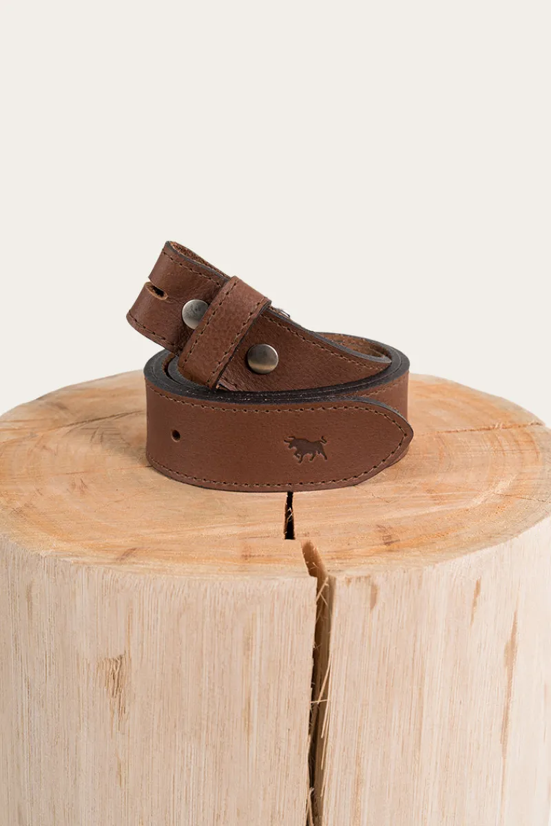 Discount Ringers Western Tibbs Leather Belt Strap - Walnut