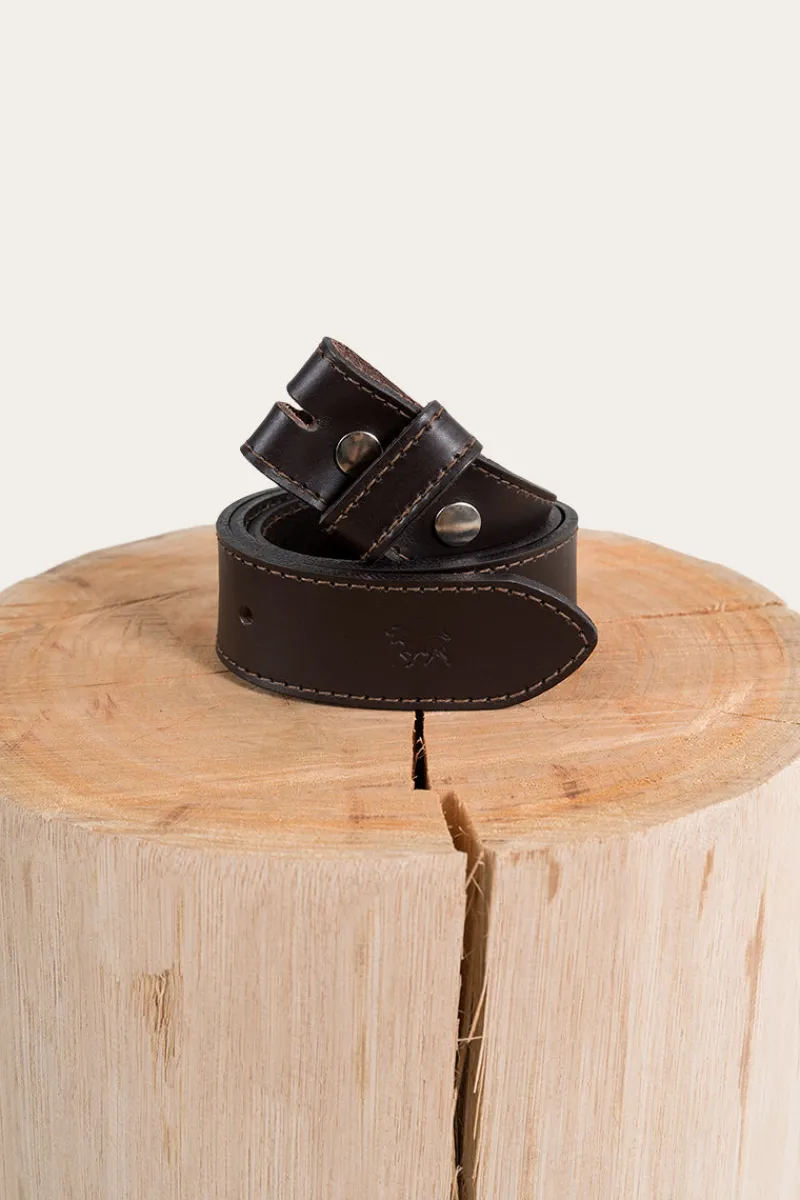 Outlet Ringers Western Tibbs Leather Belt Strap - Dark Chocolate