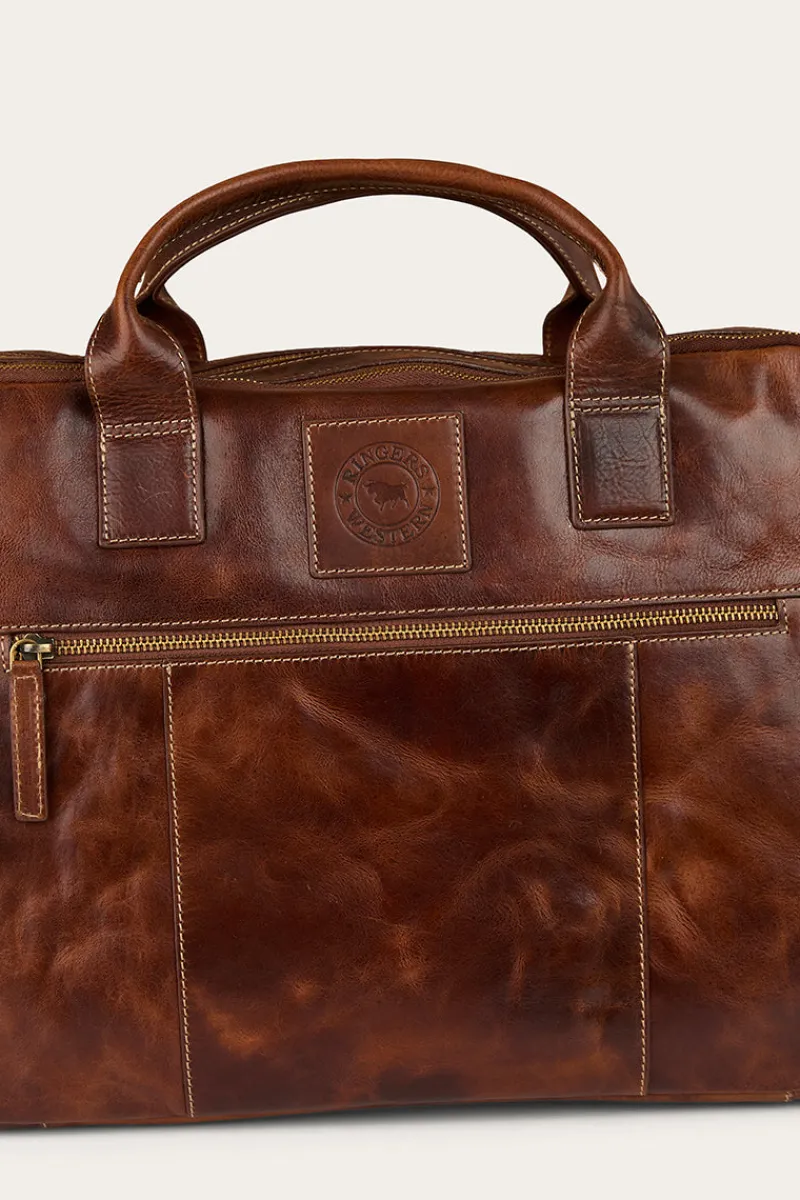 Clearance Ringers Western Toro Briefcase - Cognac