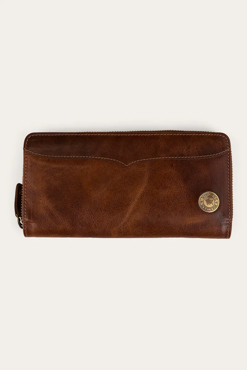 Clearance Ringers Western Toro Dama Zip Purse - Cognac