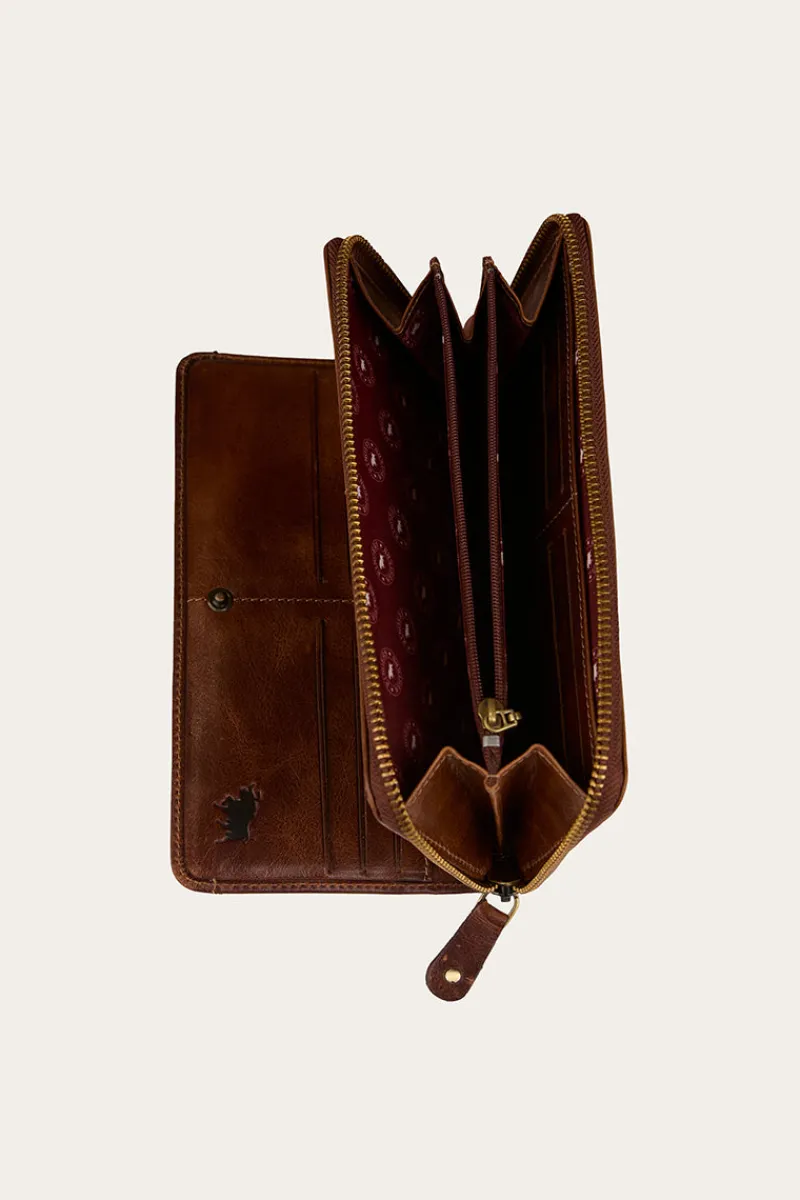 Clearance Ringers Western Toro Dama Zip Purse - Cognac