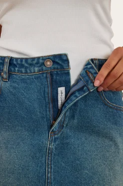 Discount Ringers Western Venice Womens Denim Skirt - Mid Wash Blue