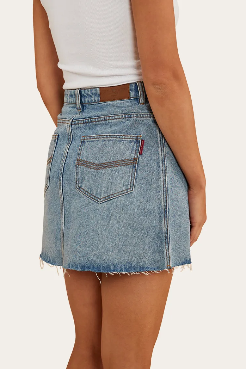 Discount Ringers Western Venice Womens Denim Skirt - Light Wash Blue