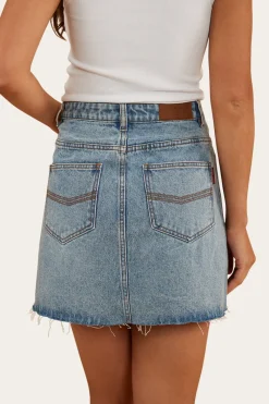 Discount Ringers Western Venice Womens Denim Skirt - Light Wash Blue
