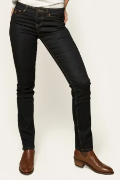 Discount Ringers Western Victoria Womens Mid-Rise Straight-Leg Jeans - Dark Blue