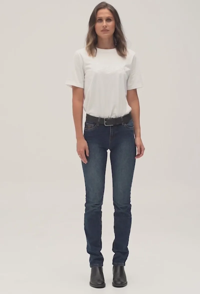 Best Ringers Western Victoria Womens Mid-Rise Straight-Leg Jeans - Classic Blue