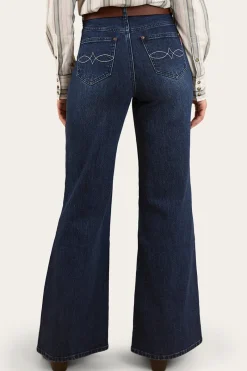 Ringers Western Visalia Womens Wide Leg Jean - Dark Wash Blue