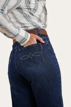 Ringers Western Visalia Womens Wide Leg Jean - Dark Wash Blue