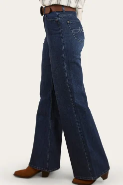 Ringers Western Visalia Womens Wide Leg Jean - Dark Wash Blue