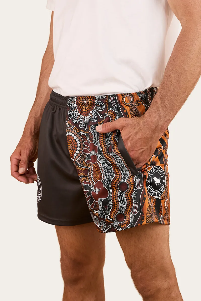 New Ringers Western Walkabout Warrior Footy Short - Charcoal / Multi