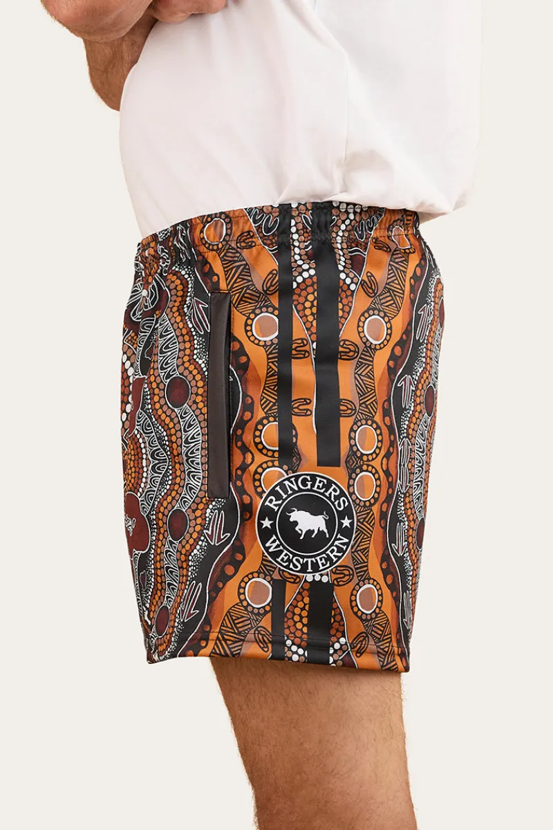 New Ringers Western Walkabout Warrior Footy Short - Charcoal / Multi