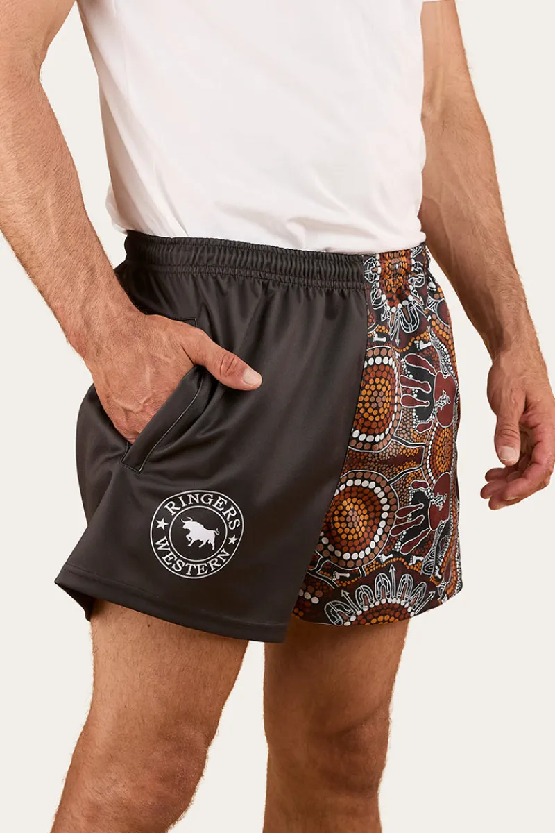 New Ringers Western Walkabout Warrior Footy Short - Charcoal / Multi