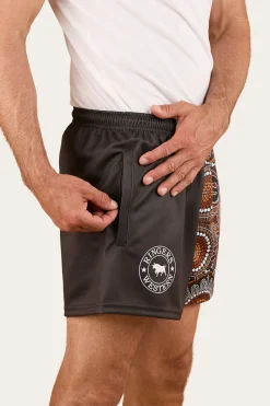 New Ringers Western Walkabout Warrior Footy Short - Charcoal / Multi