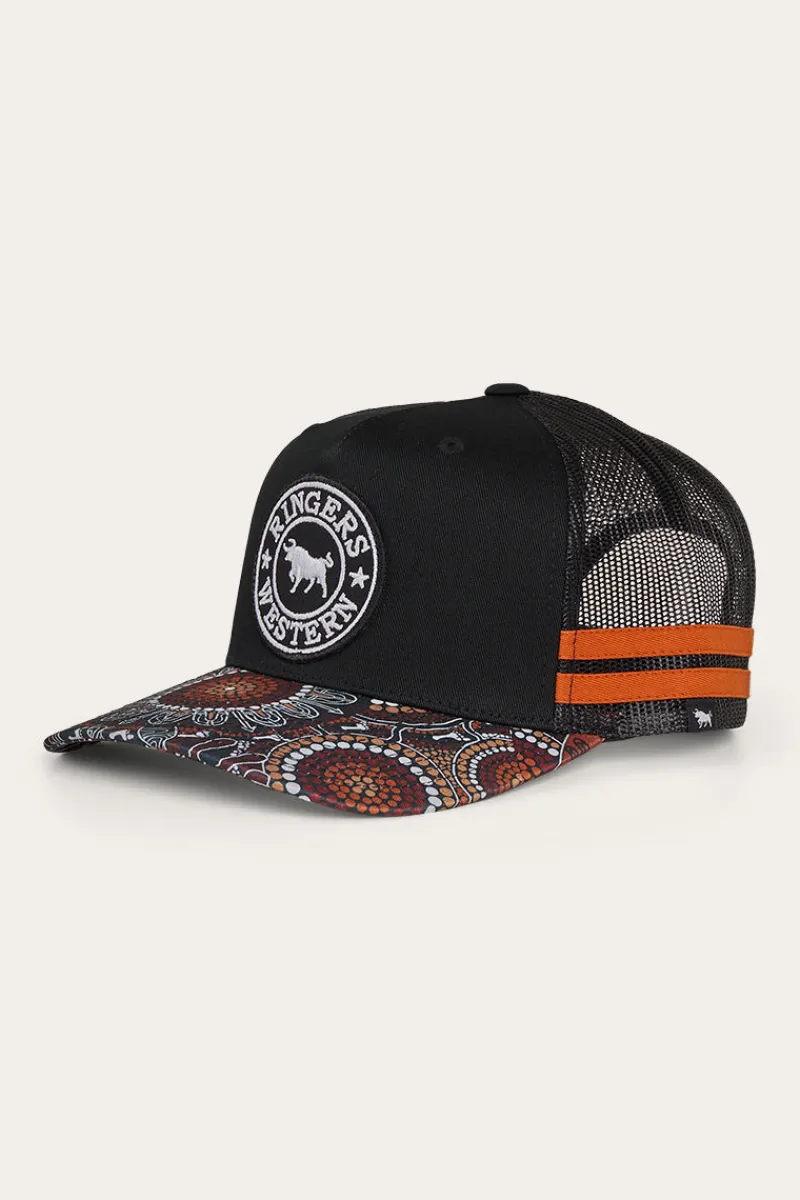 Outlet Ringers Western Walkabout Warrior Trucker Cap - Black