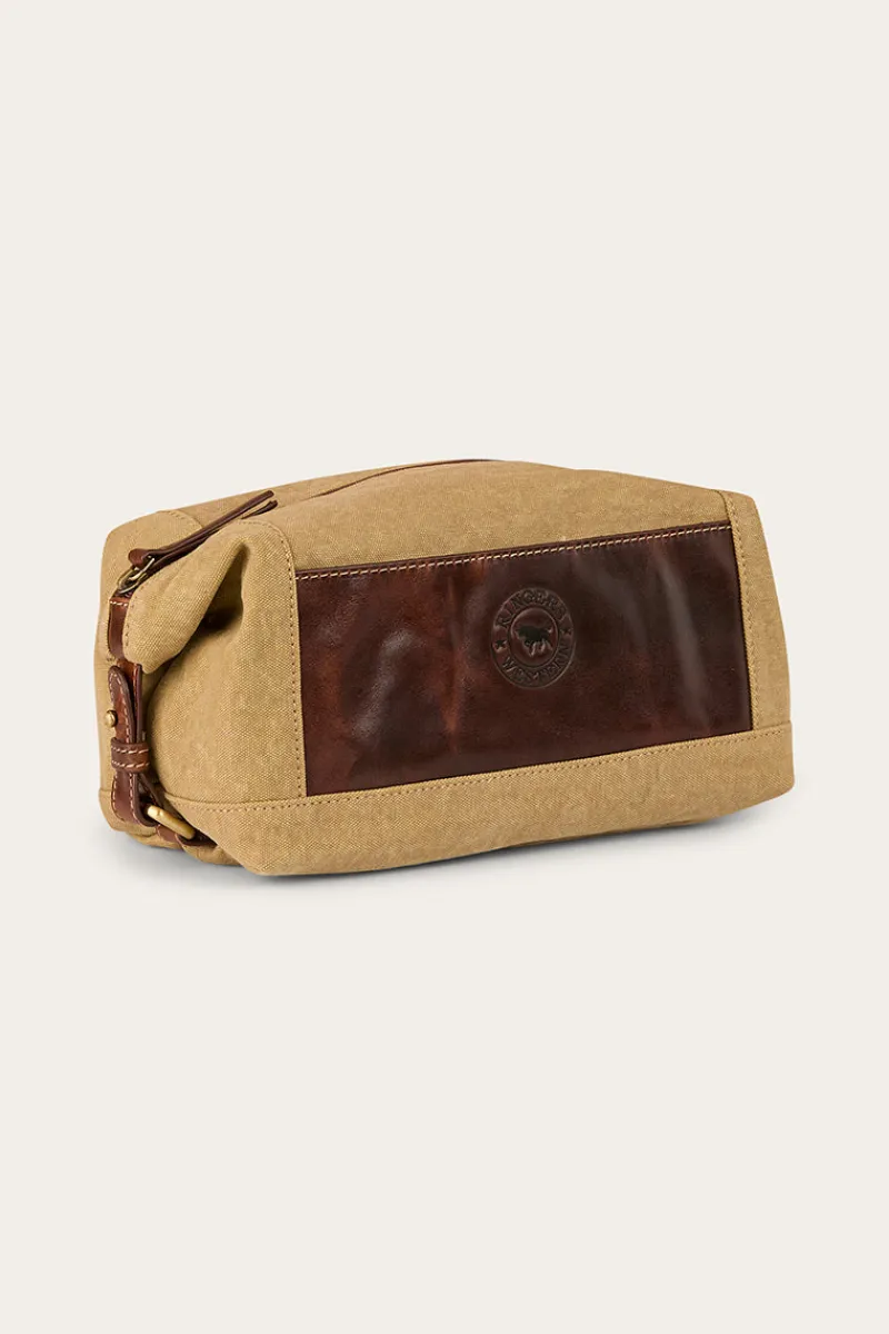 Outlet Ringers Western Waxicanvas Toiletry Bag - Cognac
