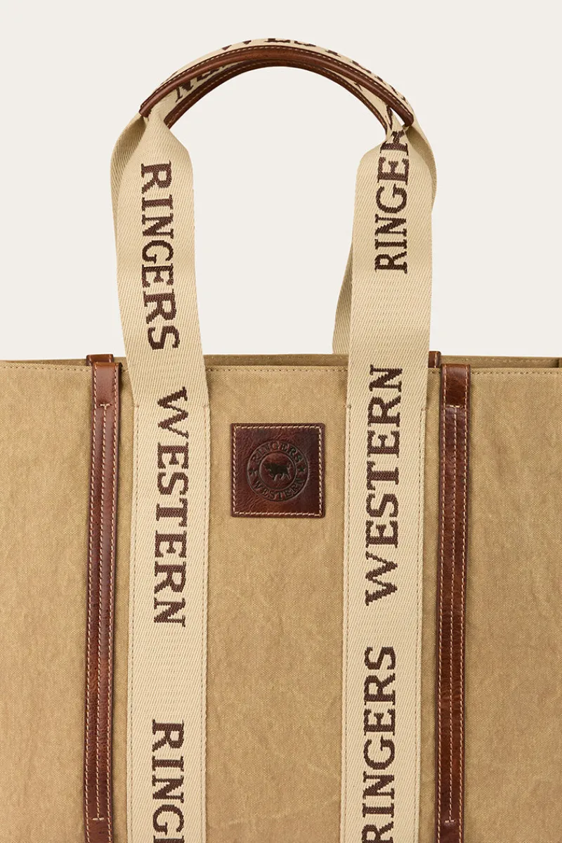 Best Ringers Western Waxicanvas Tote Shopper - Sand