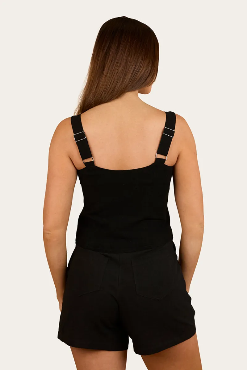 New Ringers Western Westley Embroidered Fashion Top - Black