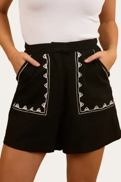 Best Ringers Western Westley Embroidered Short - Black