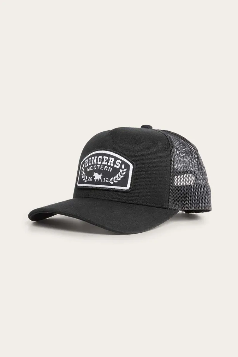 Outlet Ringers Western Wheatbelt Wool Trucker Cap - Black