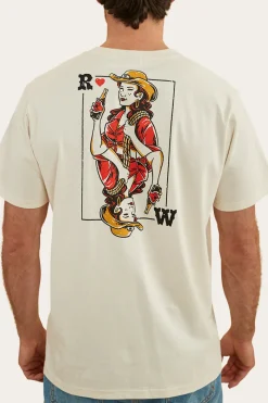 New Ringers Western Wild Card Mens Loose Fit T-Shirt - Off White