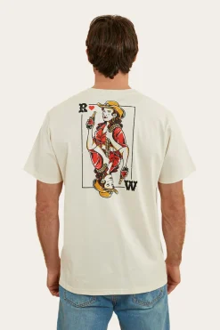 New Ringers Western Wild Card Mens Loose Fit T-Shirt - Off White