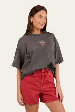 Hot Ringers Western Wild Eyes Oversized Womens T-Shirt - Washed Black