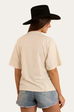Best Ringers Western Wild Ride Womens Oversized T-Shirt - Off White