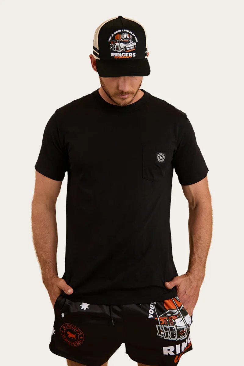 Hot Ringers Western Young and Dumb Footy Short - Black / Orange