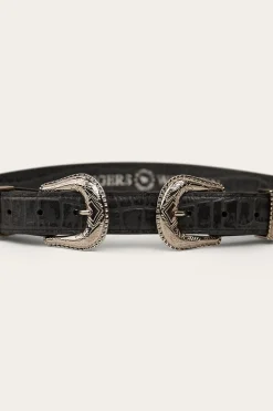 New Ringers Western Zoey Double Buckle Belt - Black