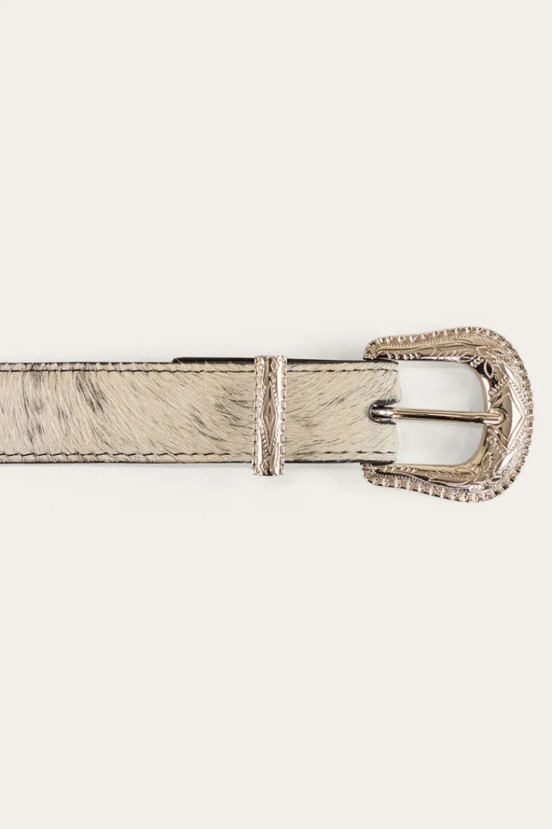 Best Ringers Western Zoey Double Buckle Belt - Black/White