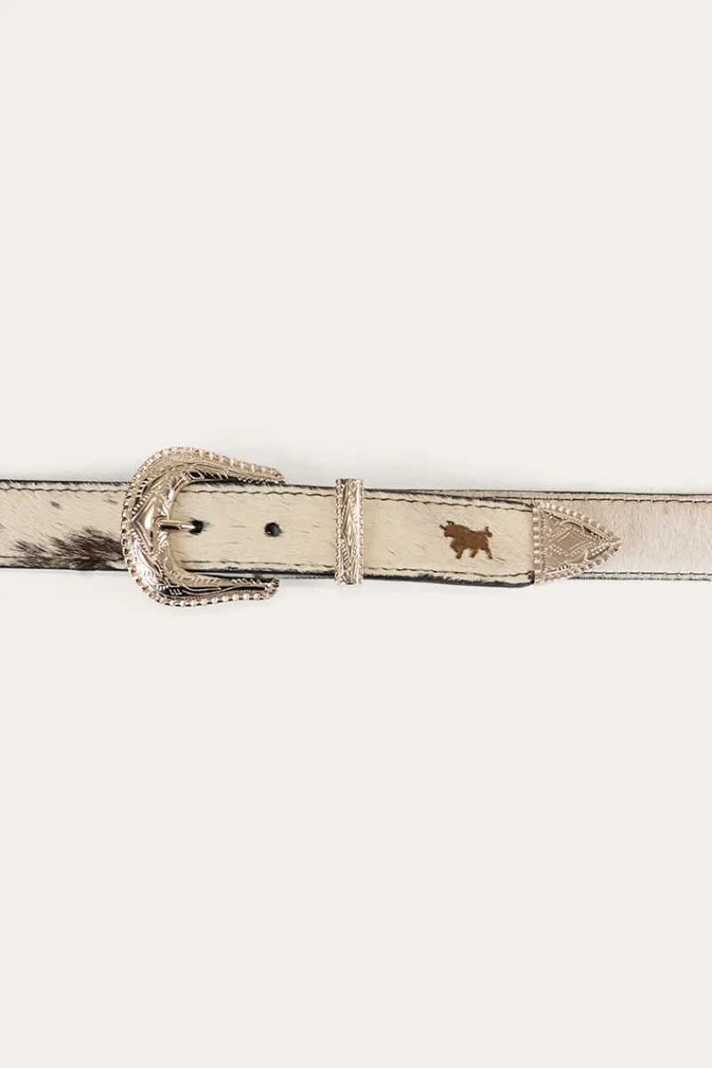 Best Ringers Western Zoey Double Buckle Belt - Black/White