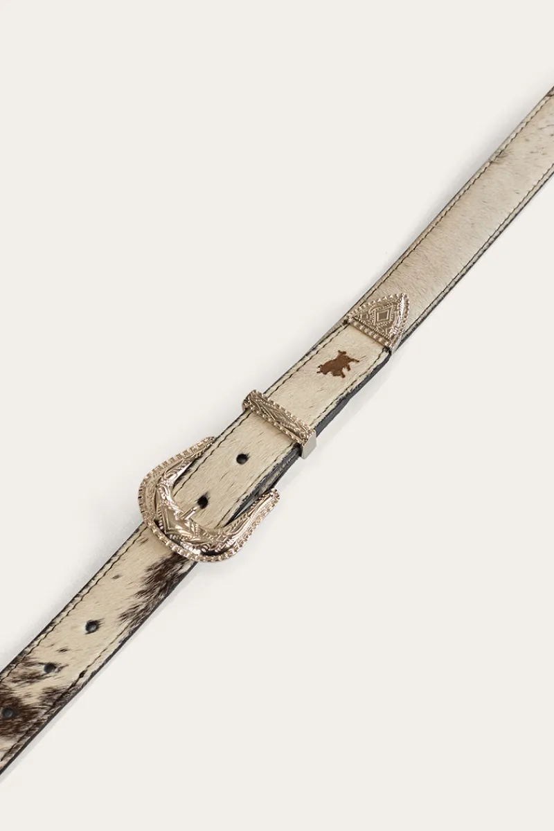 Best Ringers Western Zoey Double Buckle Belt - Black/White